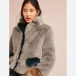 Molliolli Anthropologie Eco Faux Fur Coat